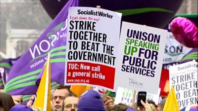 Strike placards