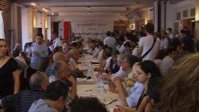 Syrian dissidents at the Damascus meeting