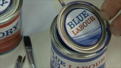 Blue Labour paint pot