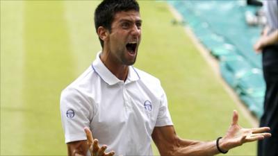 Novak Djokovic celebrates his Wimbledon victory