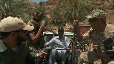 Libyan rebels in Nafusa mountains