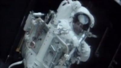 Astronaut on spacewalk