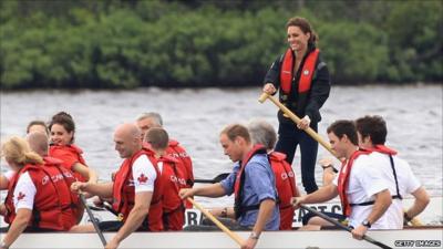 The Duke and Duchess of Cambridge competing in the race