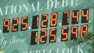 National debt clock in the US