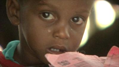 Child being treated in Kenya