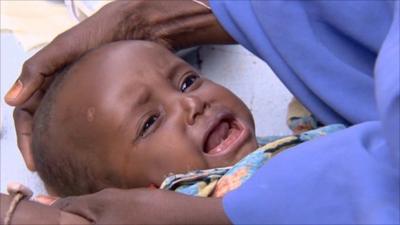 Baby in Kenyan refugee camp