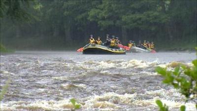 Rafts on the River Tay