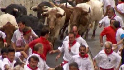 No major injuries were recorded at the first day in Pamplona