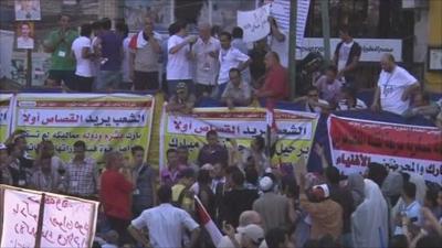 Protesters in Tahrir Square, Egypt