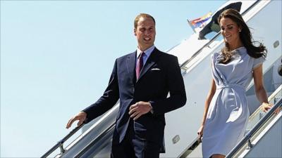 William & Catherine arrive in Los Angeles