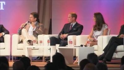 Prince William and the Duchess of Cambridge at an event in LA