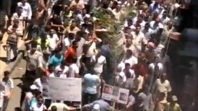 Syrian protests, reportedly in Homs