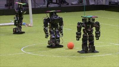 Robots playing football