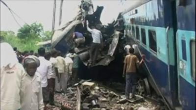 The aftermath of the train crash