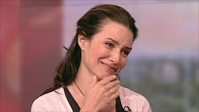 Kristin Davis on BBC Breakfast sofa