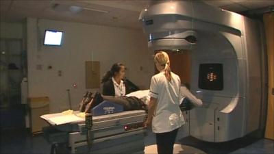 Patient being scanned