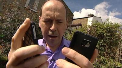 Rory Cellan-Jones with phones