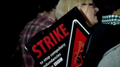 NUJ pickets outside BBC TV Centre