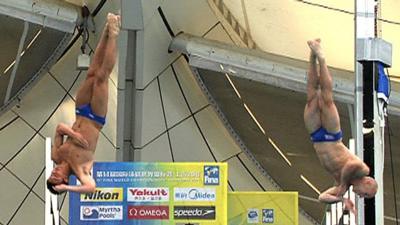 Tom Daley and Pete Waterfield in action in Shanghai