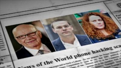 Rupert Murdoch, James Murdoch and Rebekah Brooks