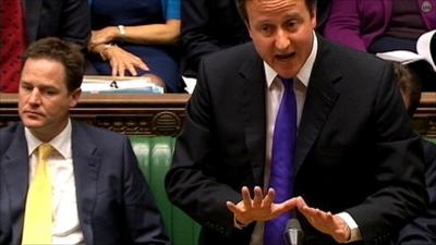 David Cameron in the House of Commons