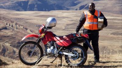 Thabiso Phoka and his motorbike