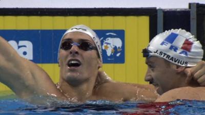 Camille Lacourt (left) and Jeremy Stravius