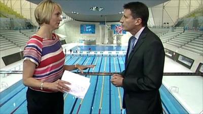 The BBC's Louise Minchin and Lord Coe