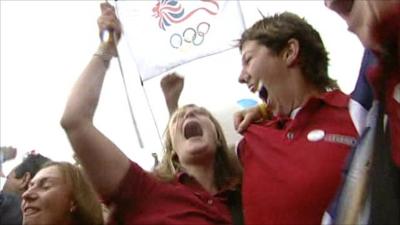 People celebrating after London was awarded the 2012 games