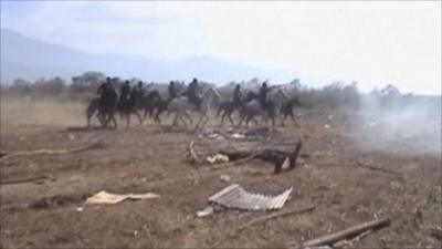 Argentinian police on horses