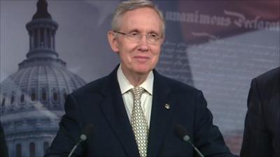 Leader of the Democrats in the US Senate, Senator Harry Reid