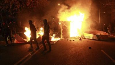 Students protesting in Chile