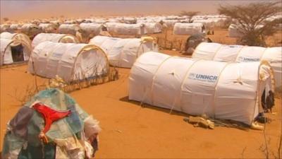 Tents in the refugee camp at Dadaab