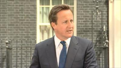 Prime Minister David Cameron outside Downing Street