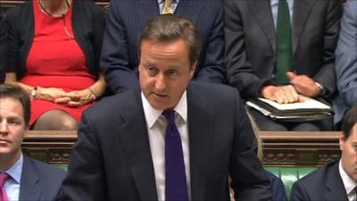 David Cameron addresses Parliament