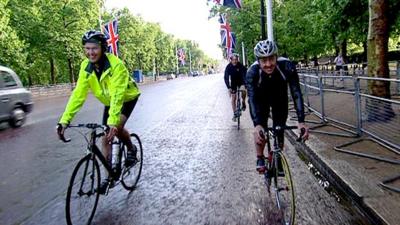 BBC Sport's Matt Slater (left) with Chris Boardman