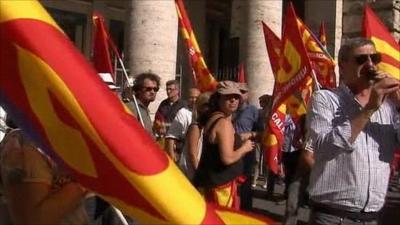 Protest against Italy's austerity measures