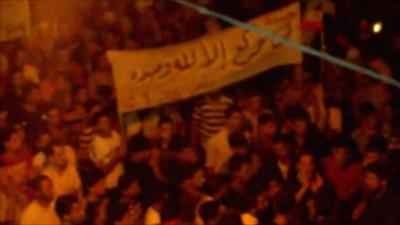 Footage purportedly showing demonstrations in Latakia