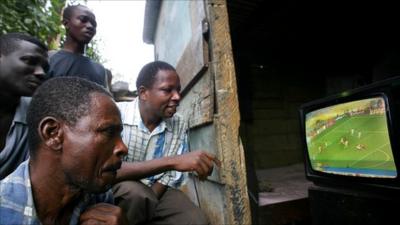 Watching television in Ghana