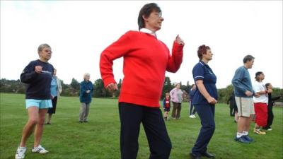 participants taking part in a fitness class