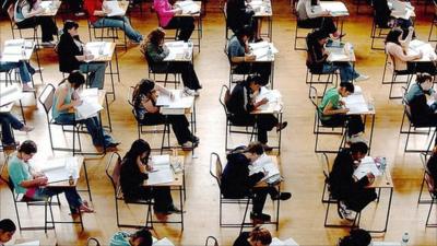 Students sitting exams