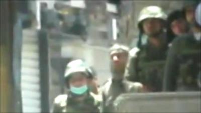 Amateur footage reportedly shows security forces on the streets