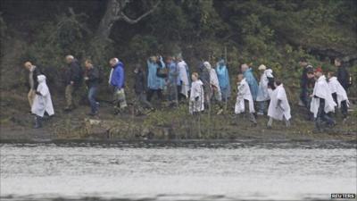 People on Utoeya island