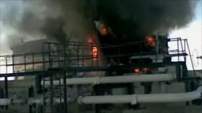 Oil refinery on fire in Libya