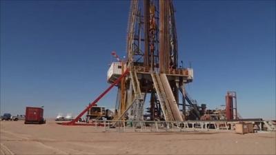 An oil installation in the Libyan desert