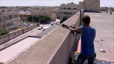 Rebel fighter in Tripoli