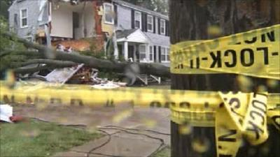 Damaged house after Hurricane Irene