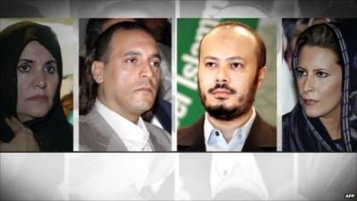 Col Gaddafi's wife, two of his sons and his daughter are said to be in Algeria