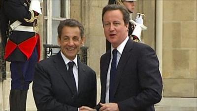 France's President Sarkozy with British Prime Minister Cameron