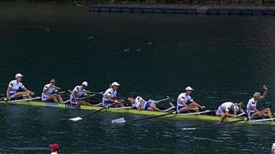 GB's women's eight celebrate their bronze